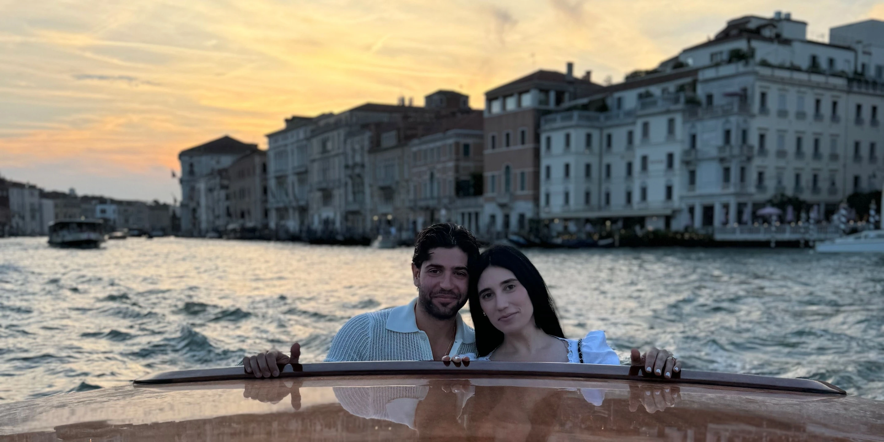 Maria and Anthony together at sunset